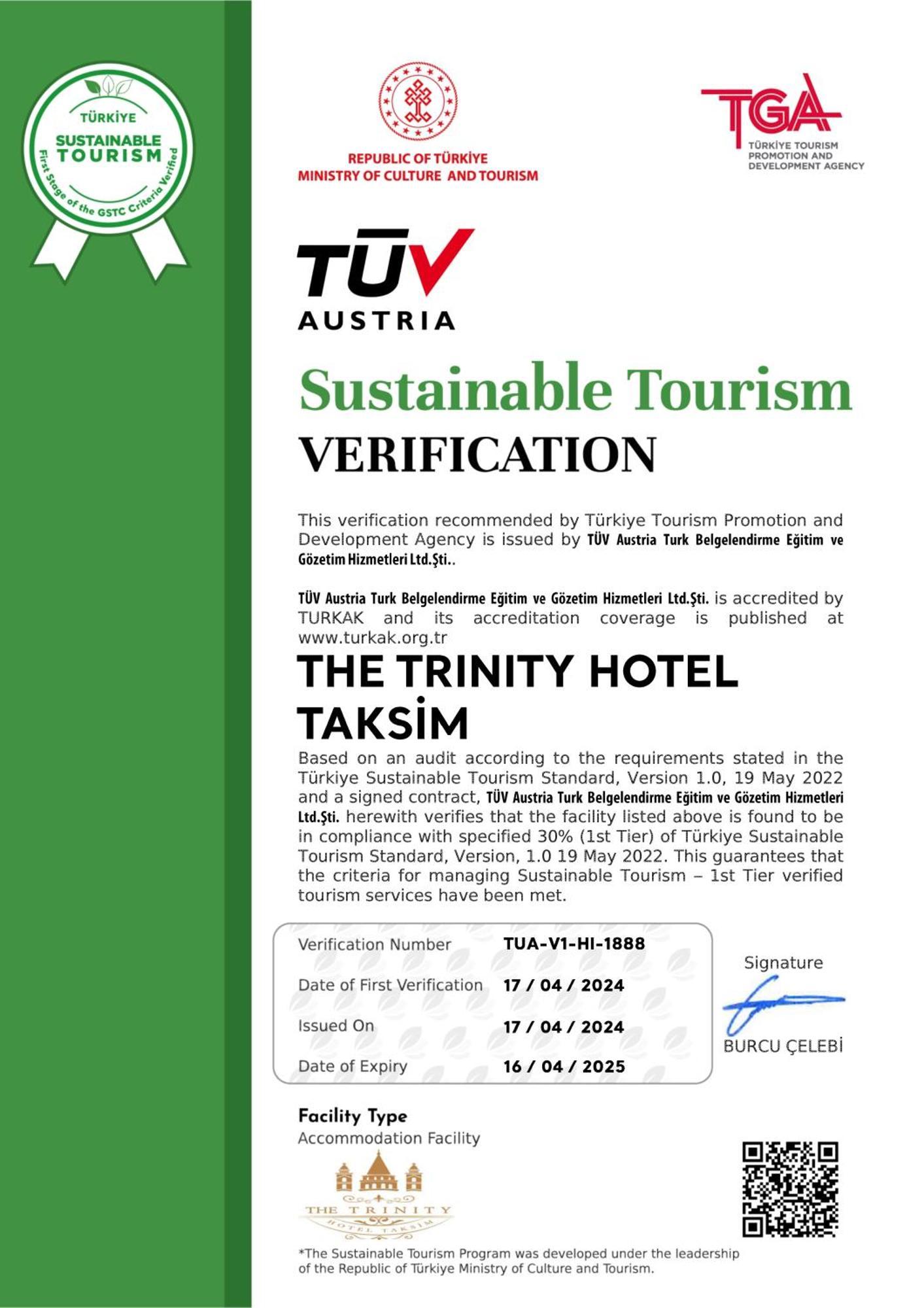 The Trinity Hotel Taksim - Special Category Istanbul Exterior foto